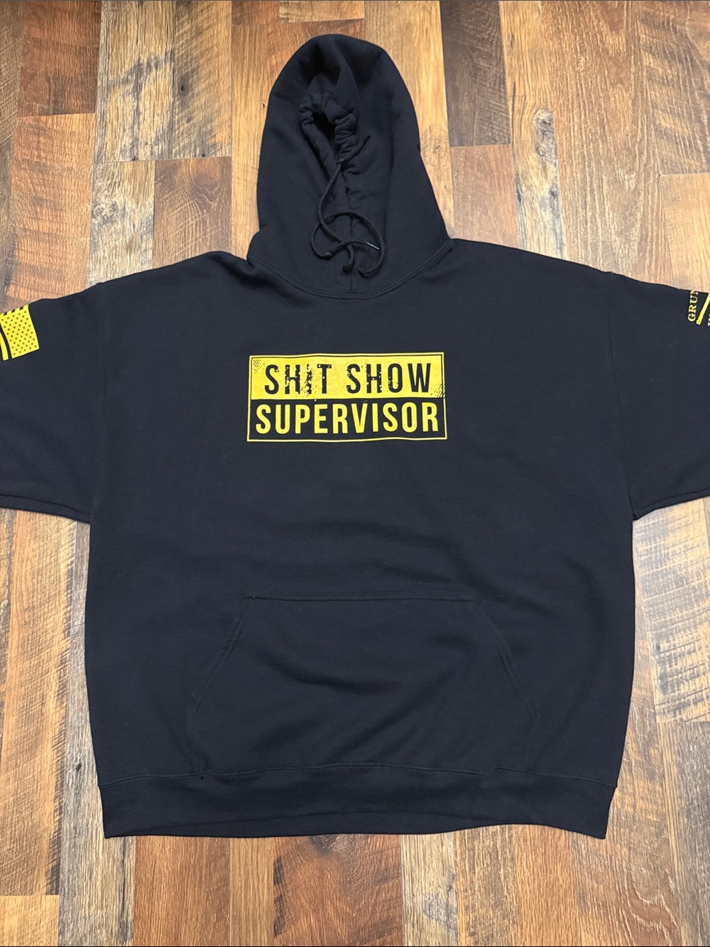 Grunt Style Sh*t Show Supervisor Hoodie Black Graphic Pullover 2XL